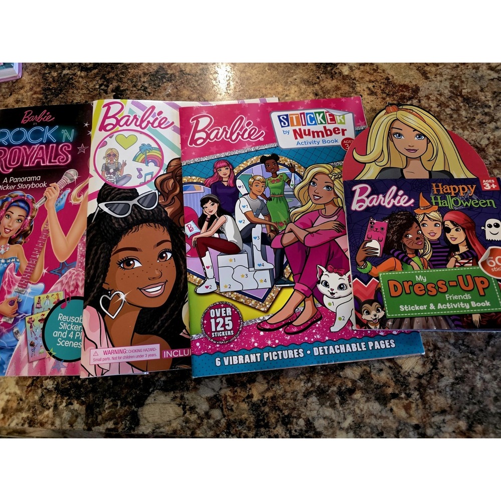 LOT OF 7vBARBIE BOOKS . Coloring Stickers Activity. Used Good Condition